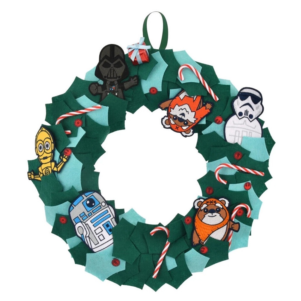 Disney Parks 2022 Star Wars Ewok Holiday Christmas Stocking & Door Wreath Set - Picture 4 of 4